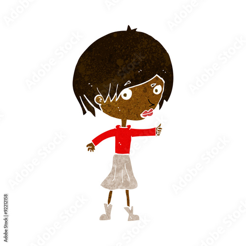 cartoon woman raising eyebrow