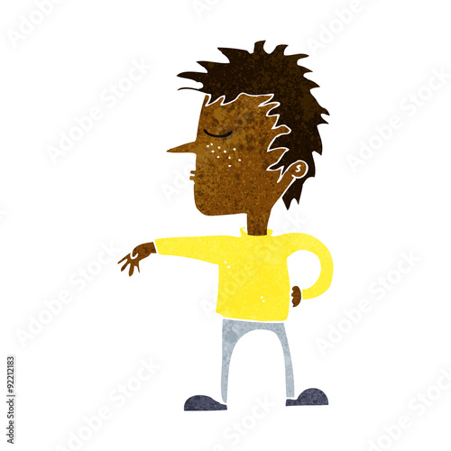 cartoon man making camp gesture