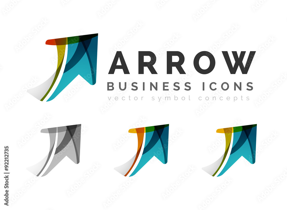 Set of arrow logo business icons Set of arrow logo business icons