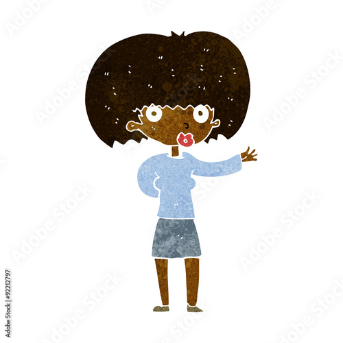 cartoon woman gesturing