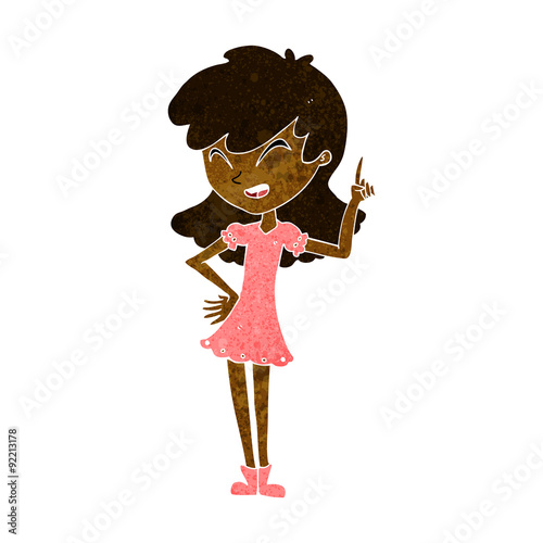 cartoon girl making point
