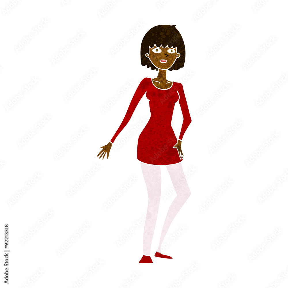 cartoon woman in dress cartoon woman in dress