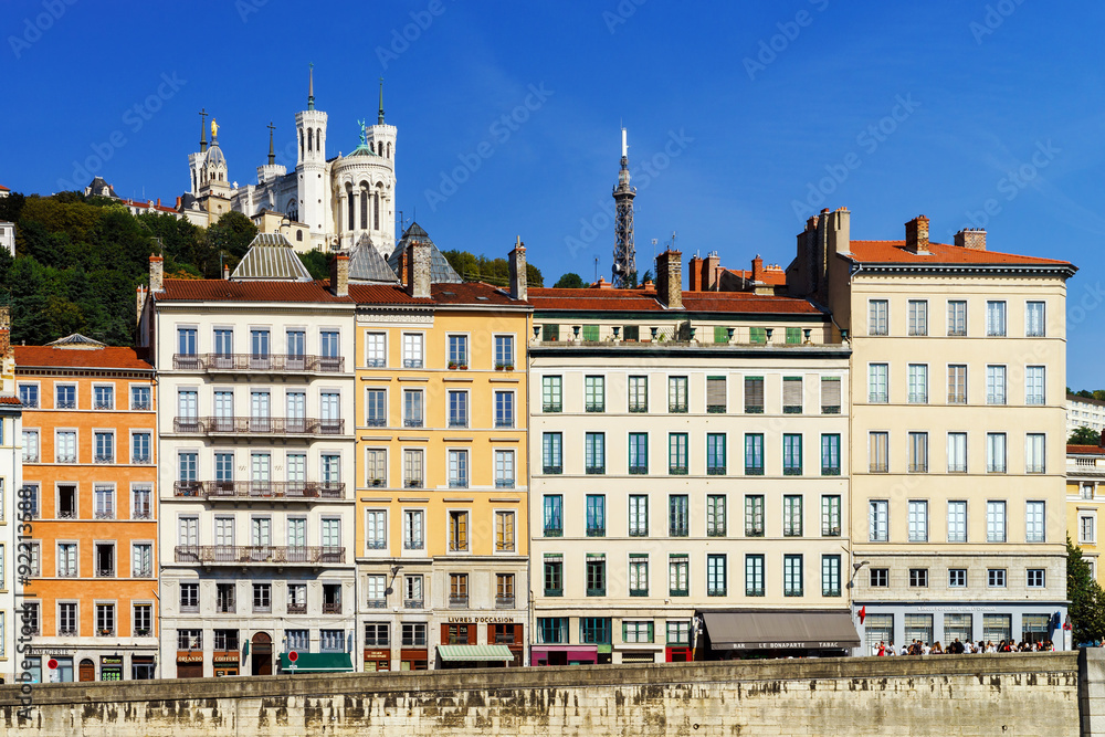 Lyon city landscape view, France