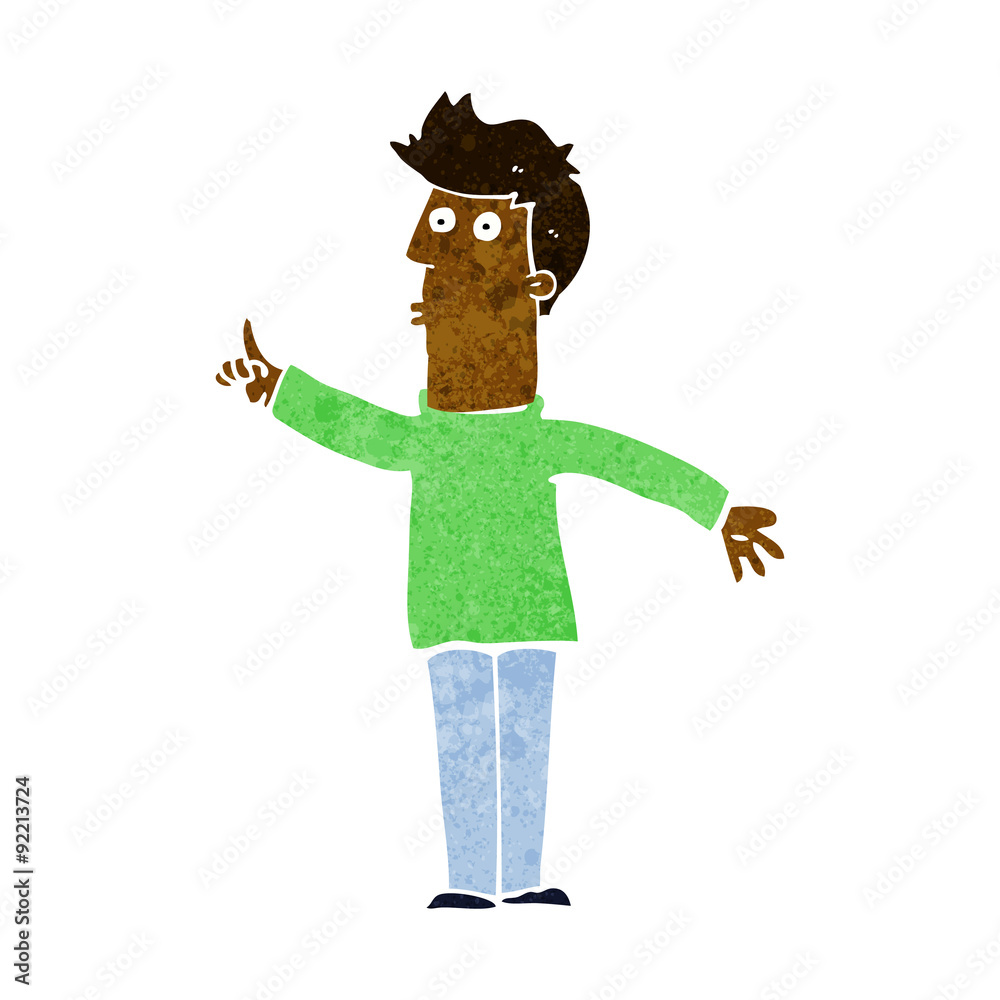 cartoon man advising caution