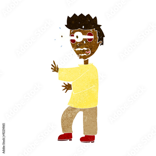 cartoon terrified boy