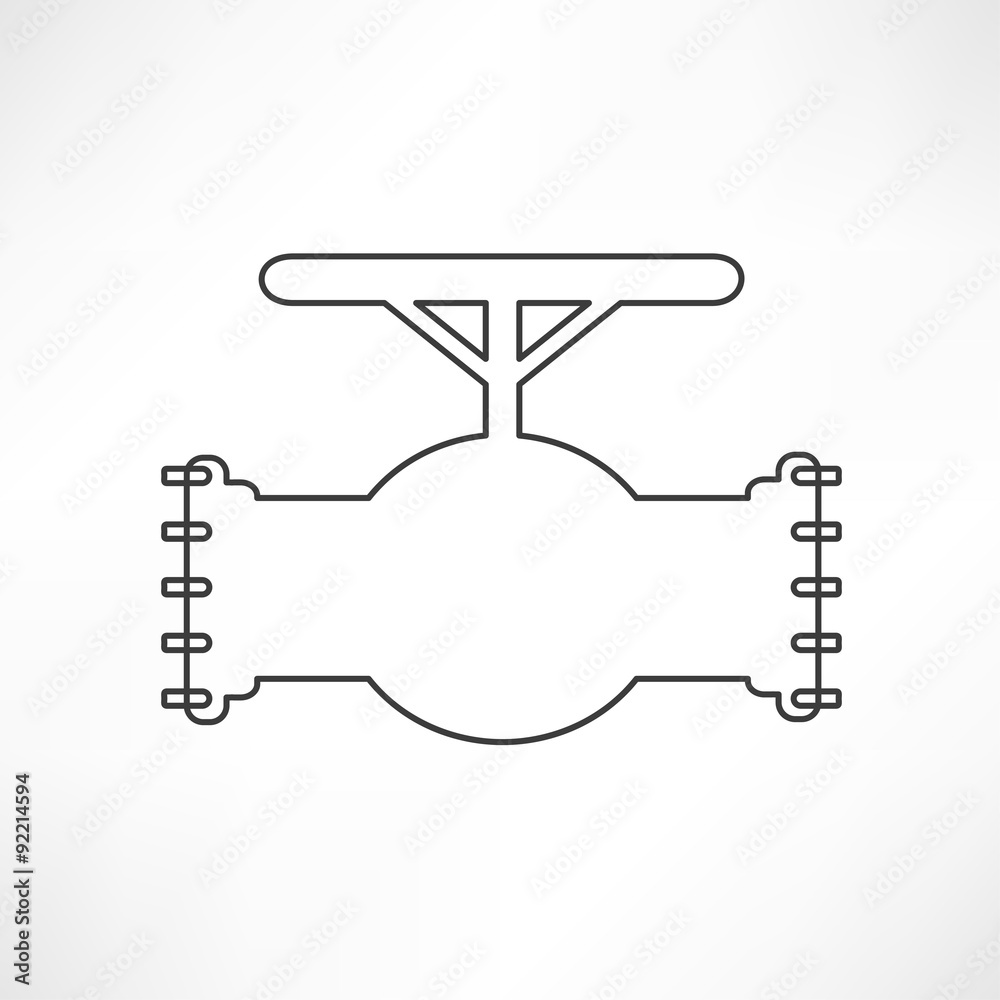 Simple icon connecting pipes valve Simple icon connecting pipes valve