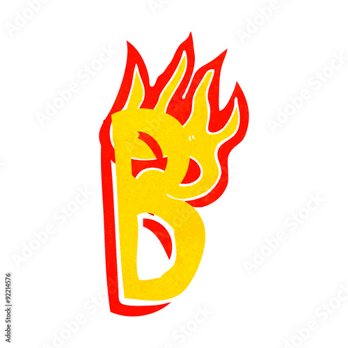 cartoon flaming letter