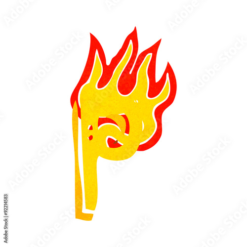 cartoon flaming letter