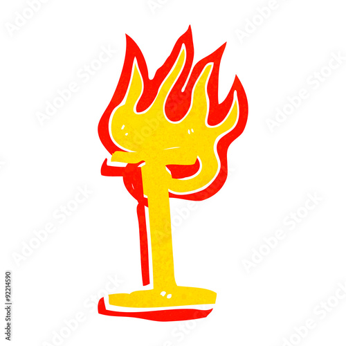cartoon flaming letter