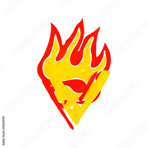 cartoon flaming letter