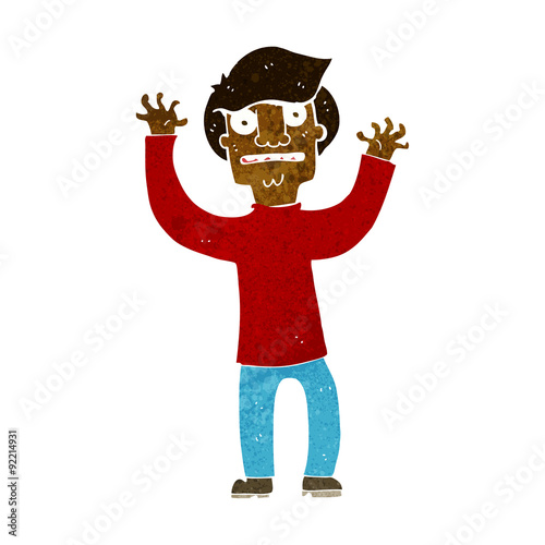 cartoon terrified man