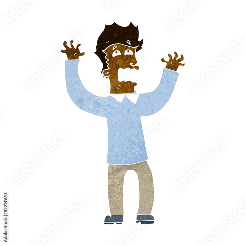 cartoon terrified man