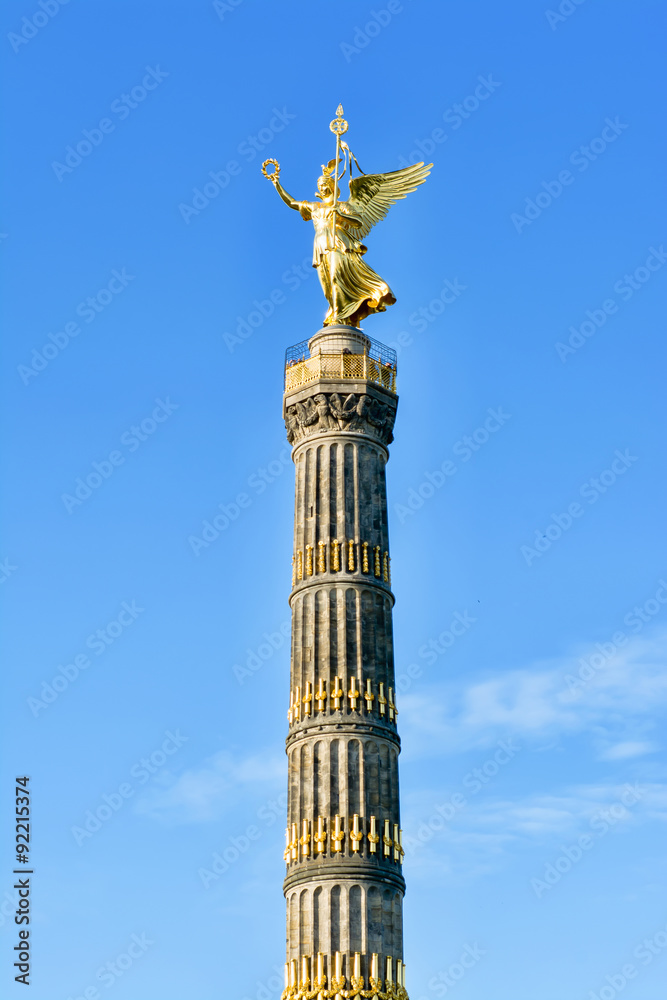 Victory Column in Berlin.  The monument is located in the center of the Tiergarten park on the square Big Star.