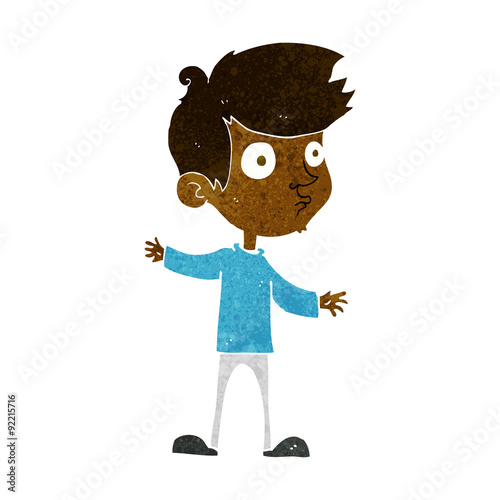 cartoon curious boy