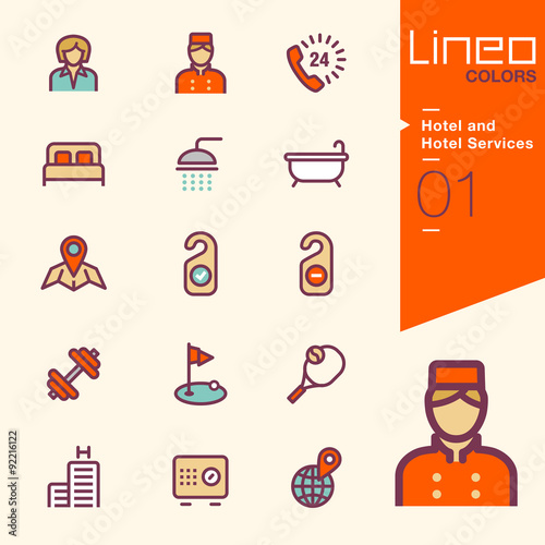 Lineo Colors - Hotel and Hotel Services icons