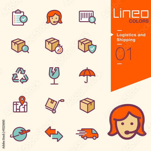 Lineo Colors - Logistics and Shipping icons