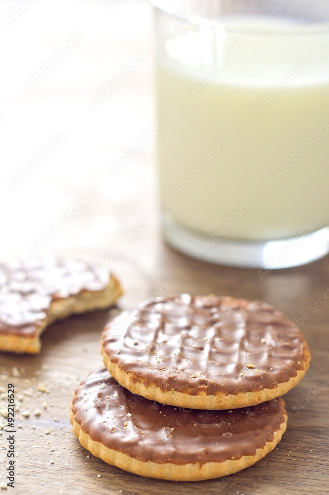 biscuit with chocolate icing biscuit with chocolate icing