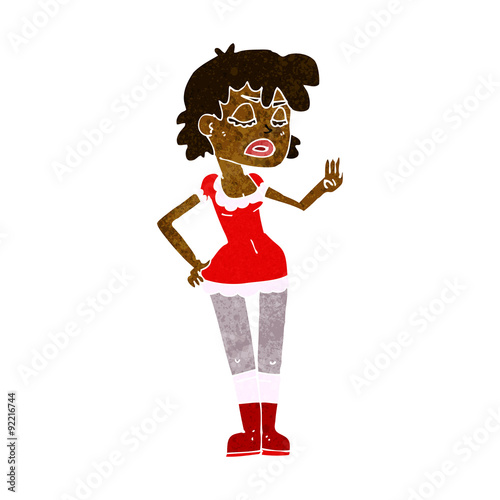 cartoon woman making dismissive gesture