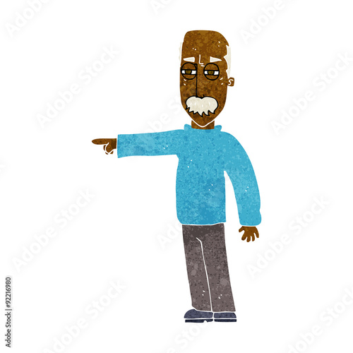 cartoon old man gesturing Get Out!