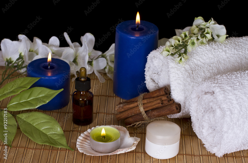 Accessories for spa treatments in the candlelight Accessories for spa treatments in the candlelight