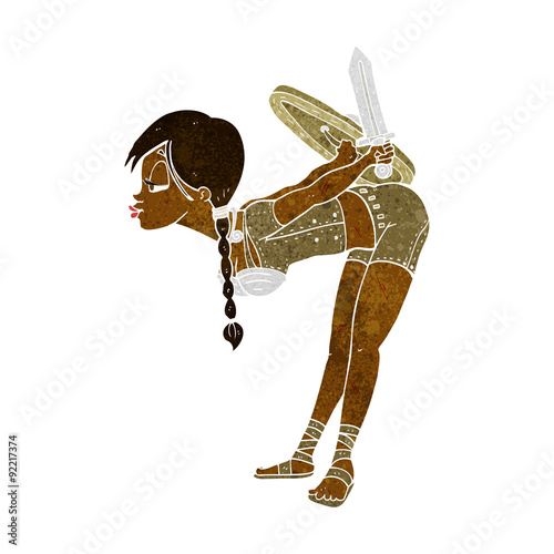 cartoon viking girl bowing