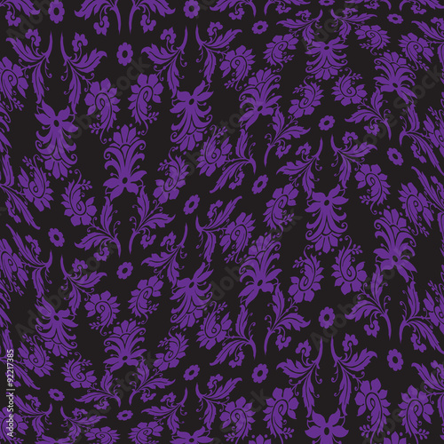 Wallpaper Mural  black violet warped damask pattern Torontodigital.ca