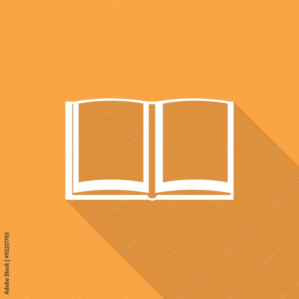 Book icon with a long shadow Book icon with a long shadow