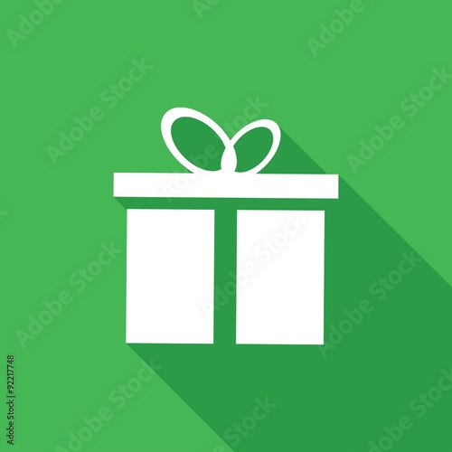 Icon gift box with a long shadow