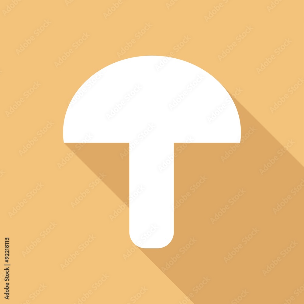 mushroom icon with a long shadow mushroom icon with a long shadow