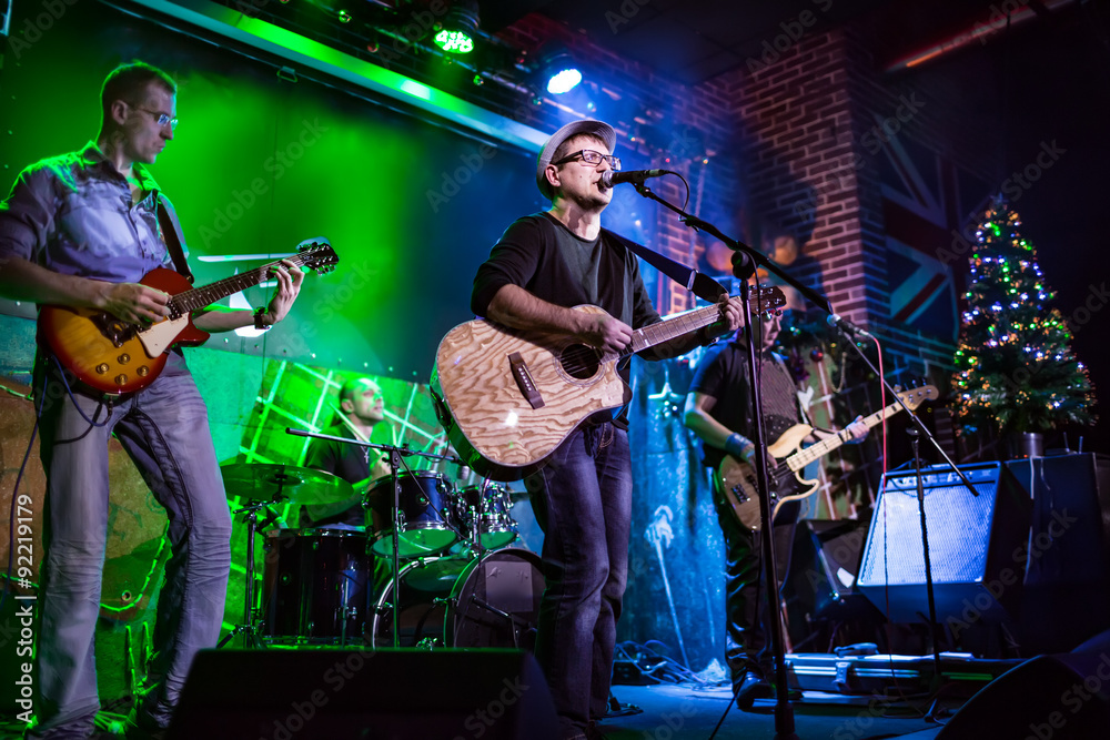 Fototapeta premium Band performs on stage