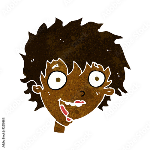 cartoon crazy excited woman