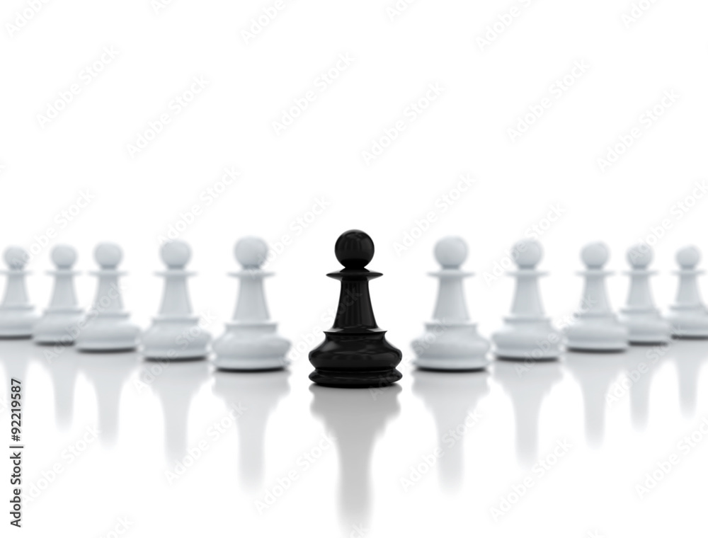 One chess pawn in the front - leadership One chess pawn in the front - leadership