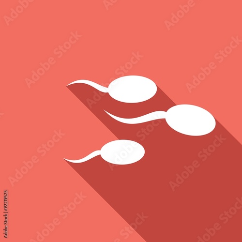 Sperm icon with a long shadow