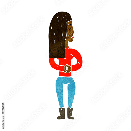 cartoon woman ignoring