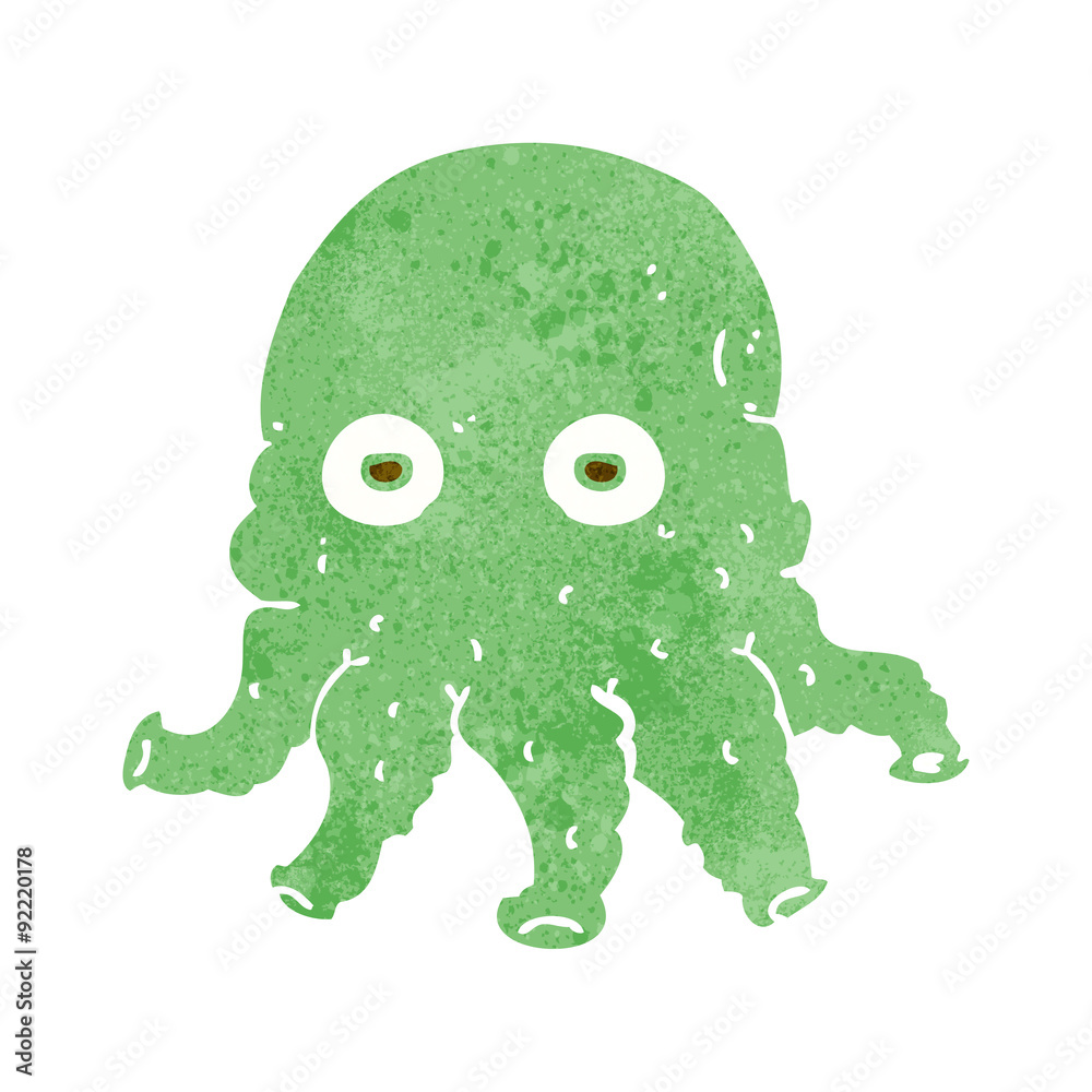 Obraz premium cartoon alien squid face