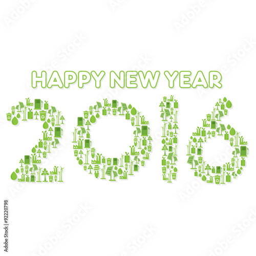 creative go green or eco city concept design new year 2016