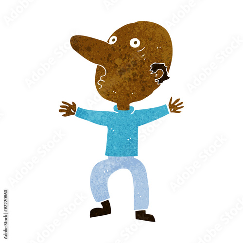 cartoon worried middle aged man