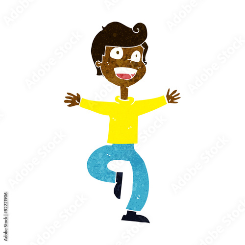 cartoon excited boy