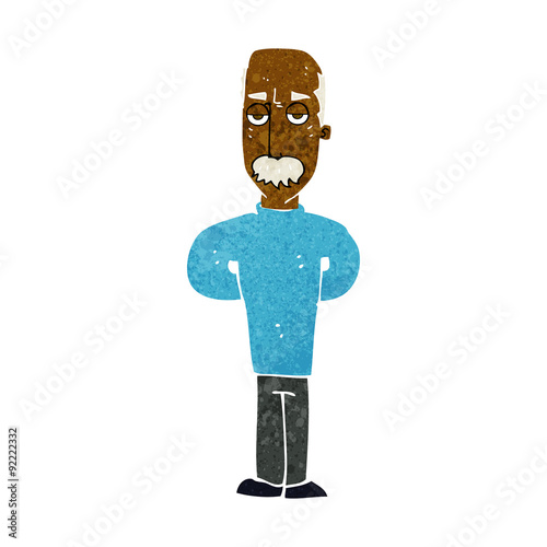 cartoon annoyed balding man