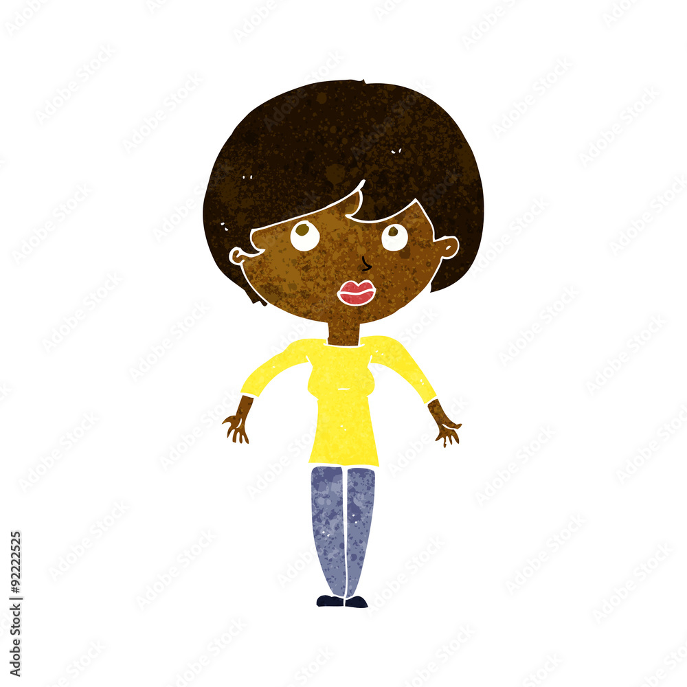 cartoon woman shrugging shoulders cartoon woman shrugging shoulders