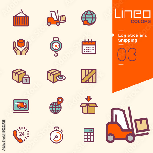 Lineo Colors - Logistics and Shipping icons