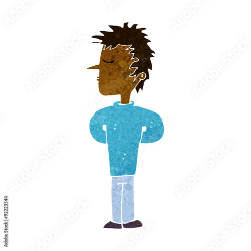 cartoon man ignoring