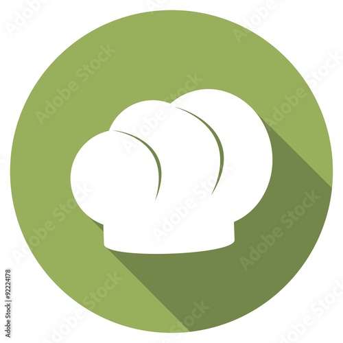 Icon chef hat with a long shadow