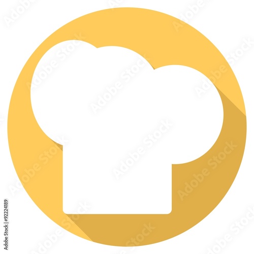 Icon chef hat with a long shadow