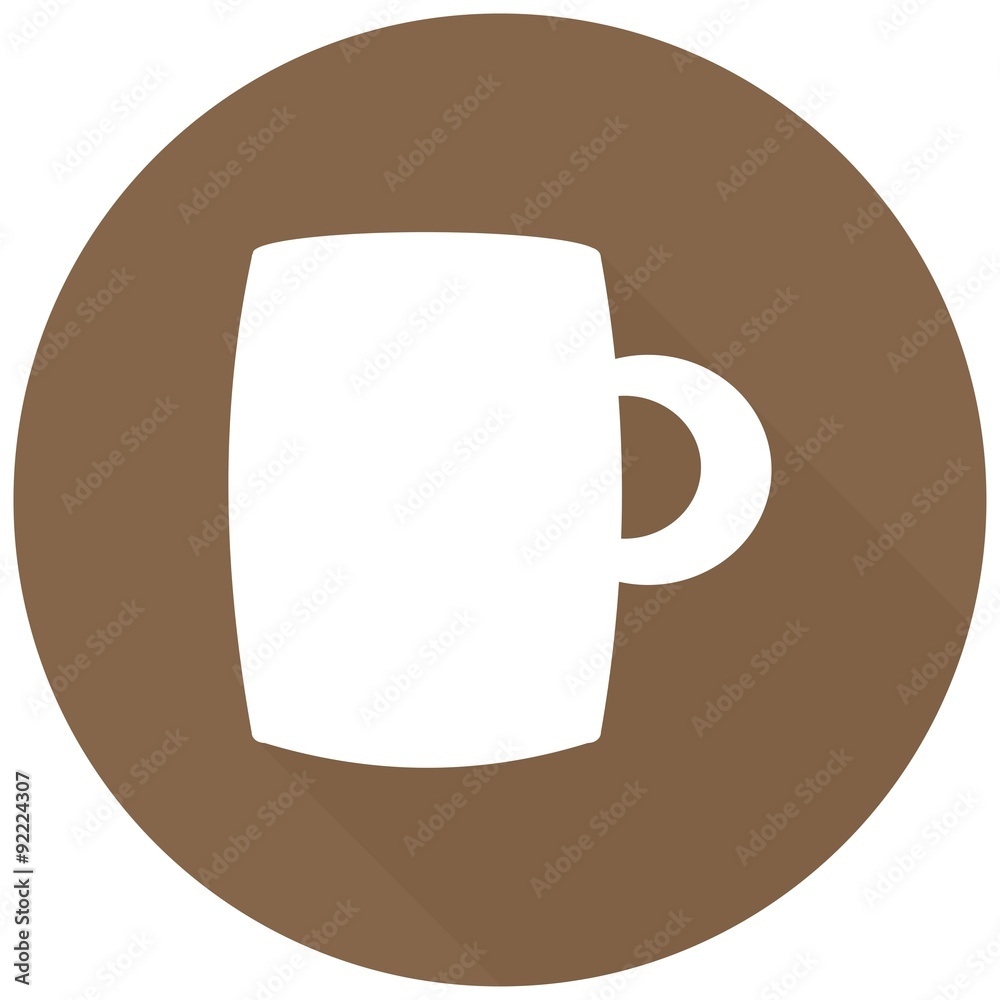 Coffee cup - icon with long shadow Coffee cup - icon with long shadow