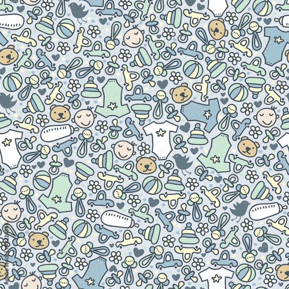 Baby boy seamless pattern. Baby boy seamless pattern.