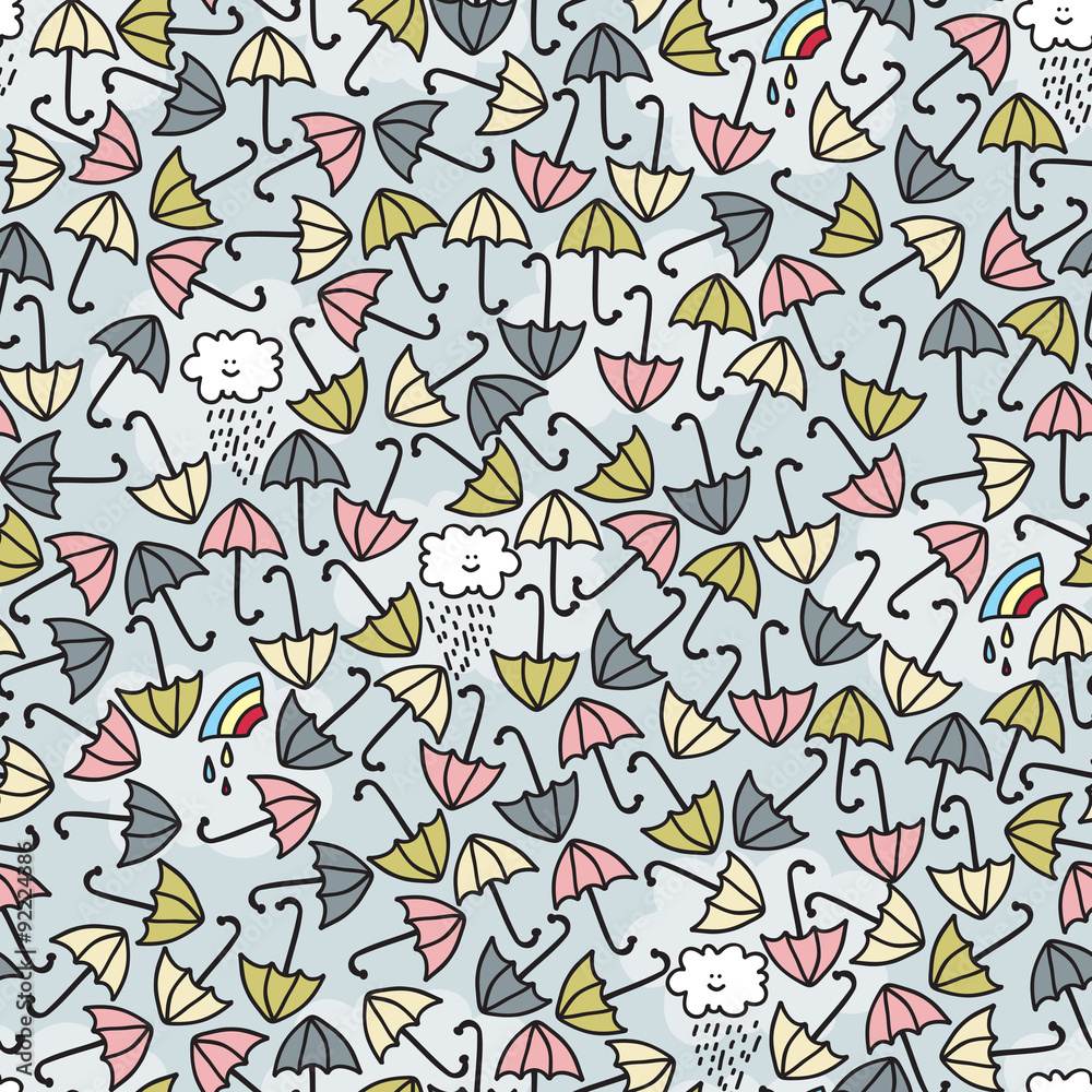 Umbrella seamless pattern. Umbrella seamless pattern.
