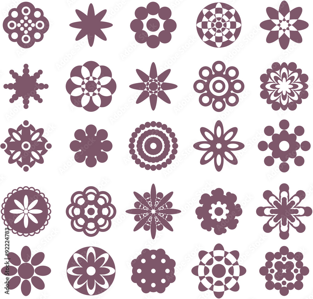 Set of vector flowers.