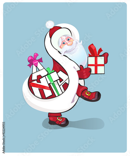  Santa Claus carrying sack full of gifts