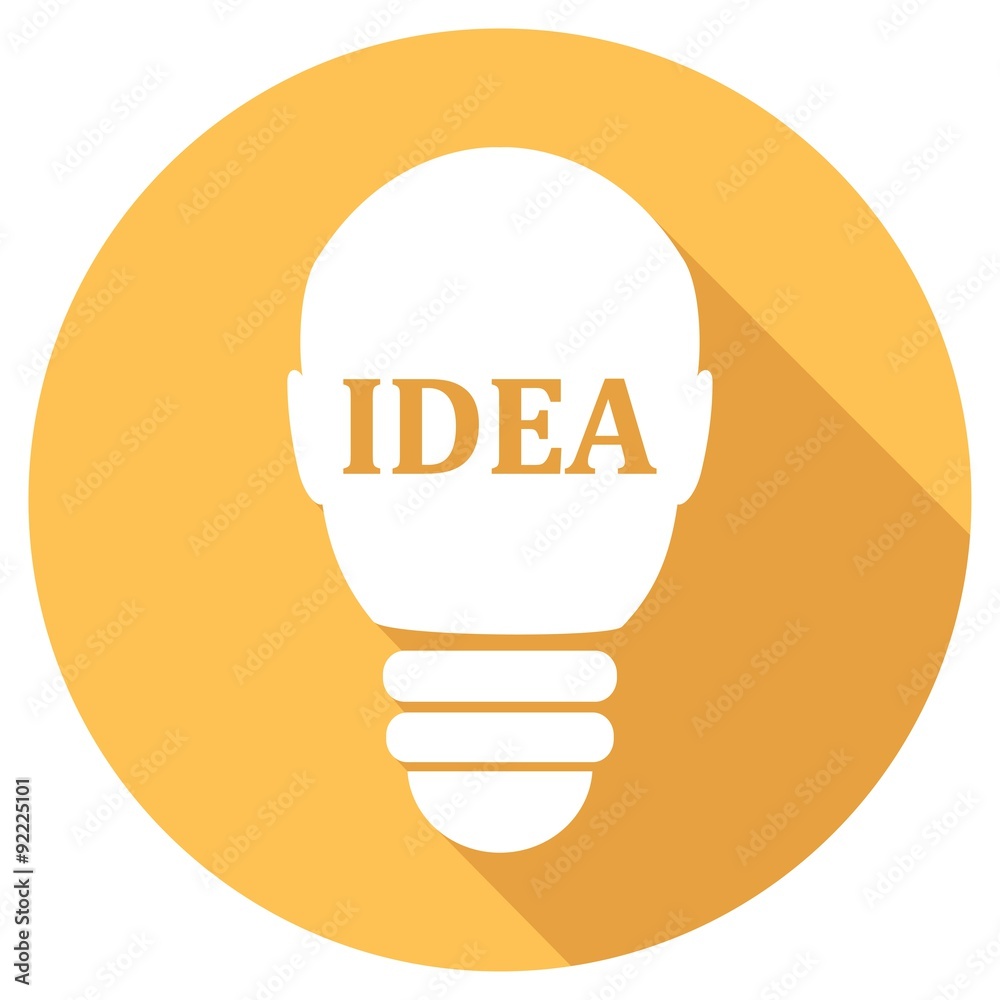 Icon Light bulb on long shadow Icon Light bulb on long shadow